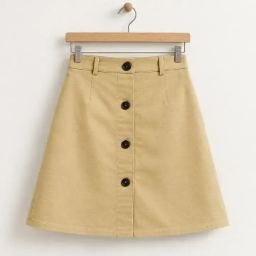 Women's A-Line Cotton Drill Button Skirt